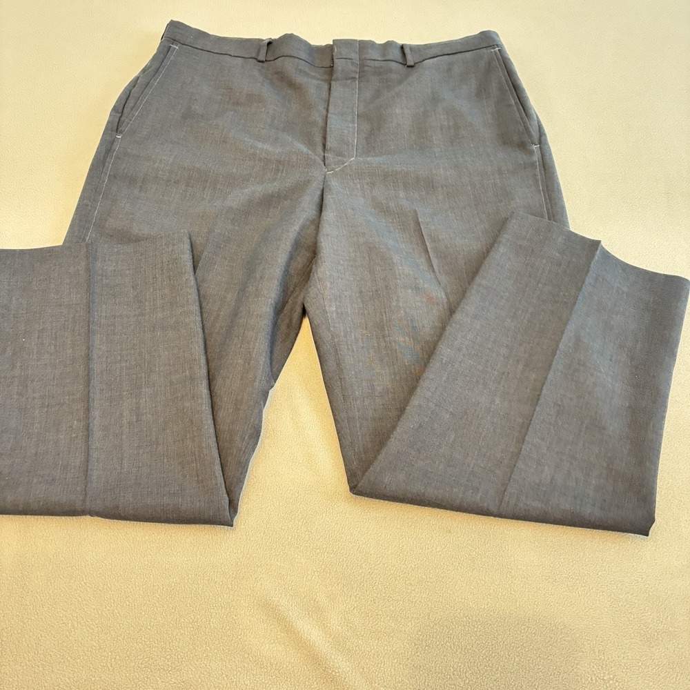 Vintage Lands' End Direct Merchants Men's Wool Blend Dress Pants Sz 38 USA Gray